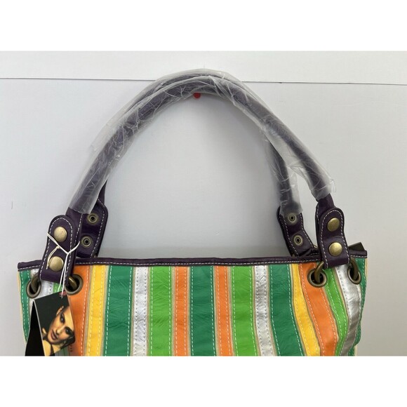 Vintage 90S Y2K‎ Candice Los Angeles Spring Summer Striped Shoulder Bag Purse - Picture 2 of 16